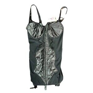 What Katie Did Vintage Glamour Nouve Corselette Black Mesh 32DD